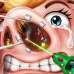 لعبة تنظيف أنف الفتاة الصغيرة
